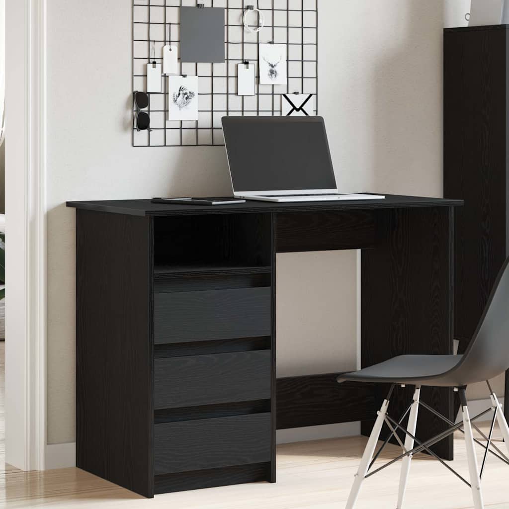 Bureau 102x50x75 cm bewerkt hout zwart is nu te koop bij PeponiXL, paradijselijk wonen!