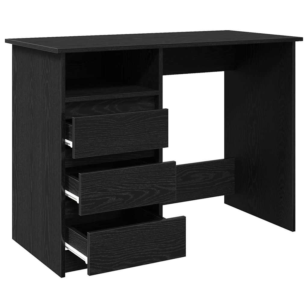 Bureau 102x50x75 cm bewerkt hout zwart is nu te koop bij PeponiXL, paradijselijk wonen!