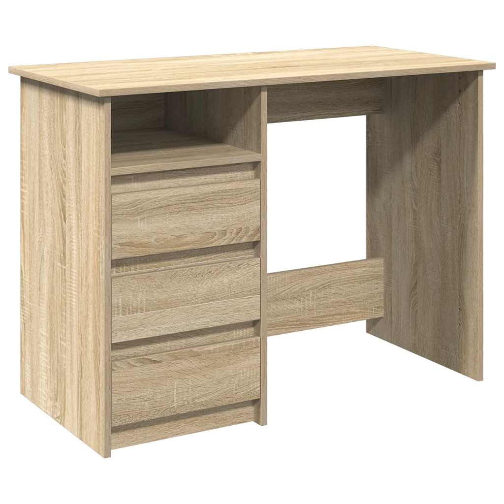 Bureau 102x50x75 cm bewerkt hout sonoma eikenkleurig is nu te koop bij PeponiXL, paradijselijk wonen!