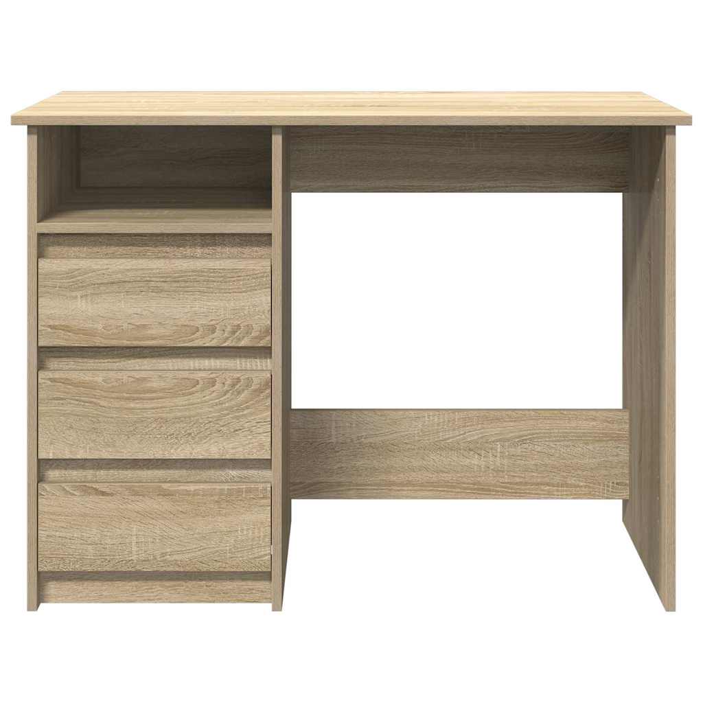 Bureau 102x50x75 cm bewerkt hout sonoma eikenkleurig is nu te koop bij PeponiXL, paradijselijk wonen!