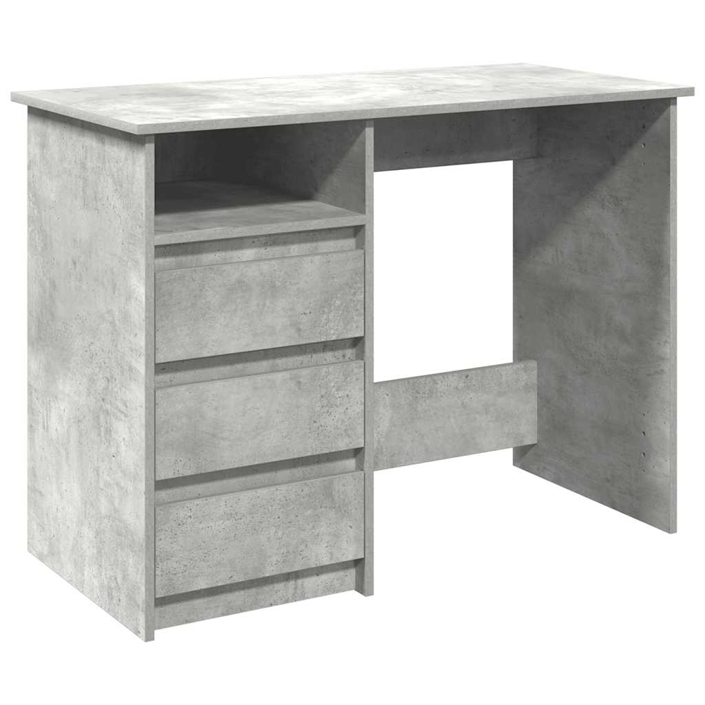 Bureau 102x50x75 cm bewerkt hout betongrijs is nu te koop bij PeponiXL, paradijselijk wonen!