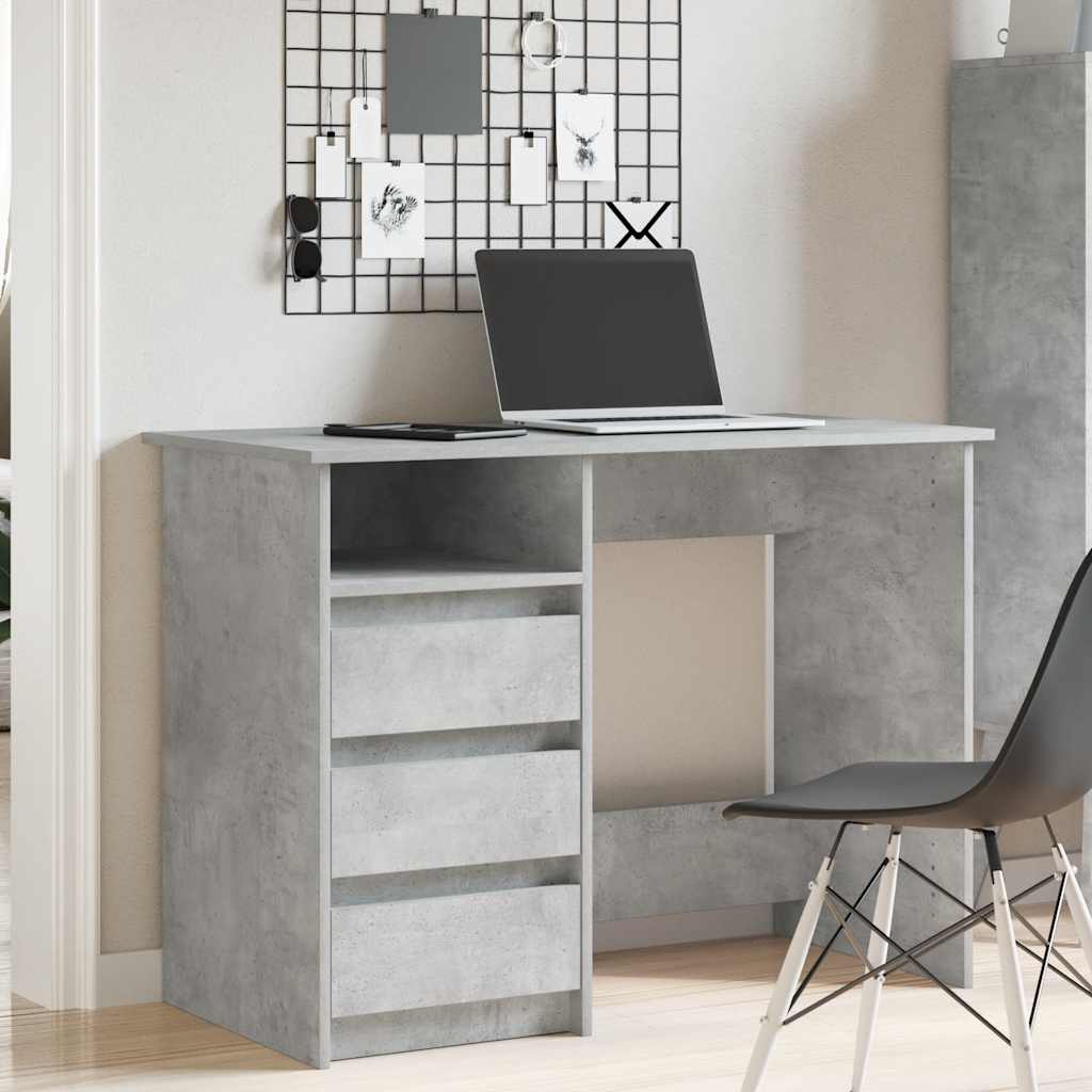 Bureau 102x50x75 cm bewerkt hout betongrijs is nu te koop bij PeponiXL, paradijselijk wonen!