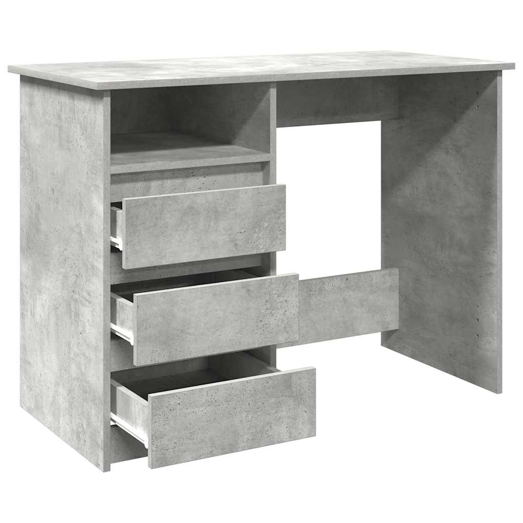 Bureau 102x50x75 cm bewerkt hout betongrijs is nu te koop bij PeponiXL, paradijselijk wonen!