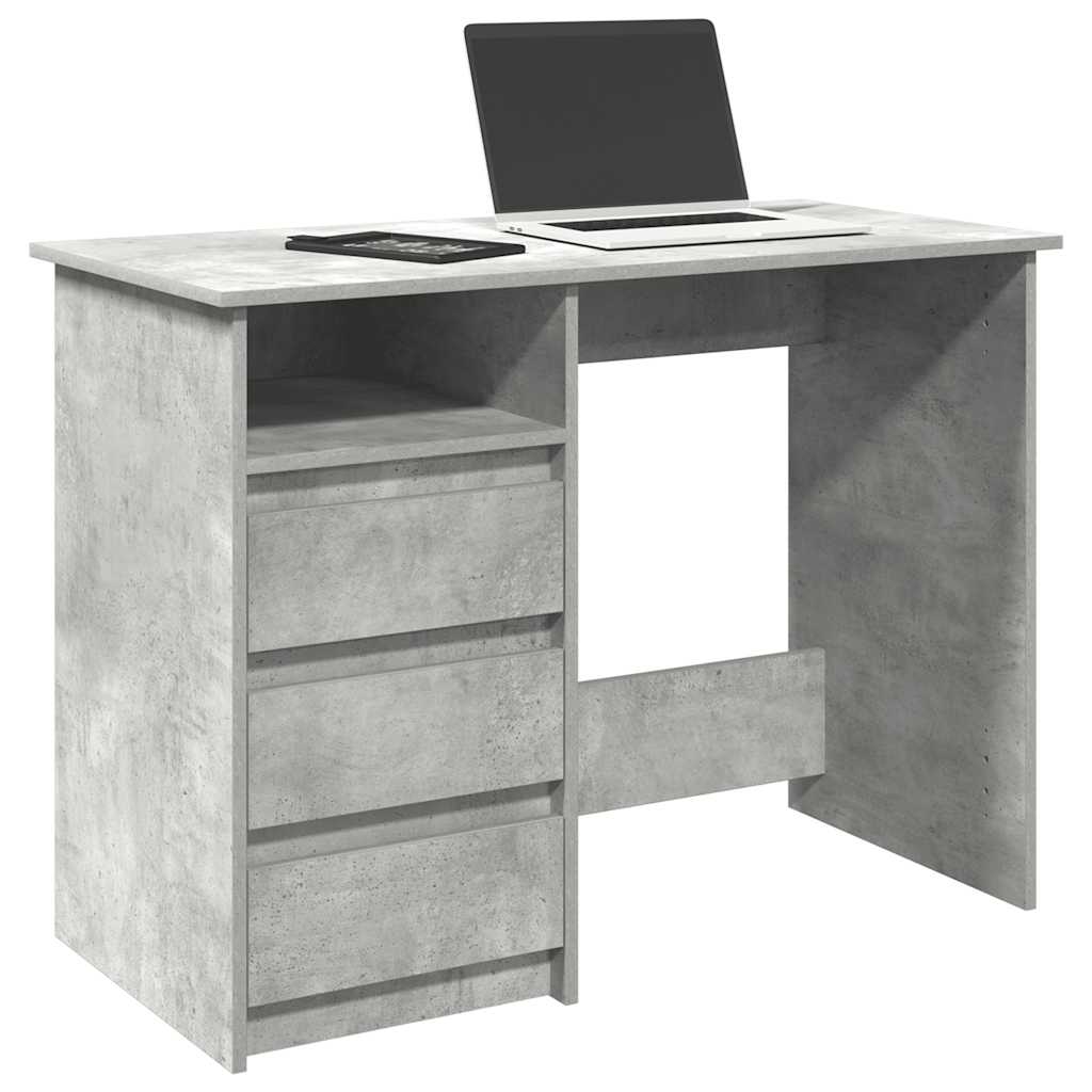 Bureau 102x50x75 cm bewerkt hout betongrijs is nu te koop bij PeponiXL, paradijselijk wonen!