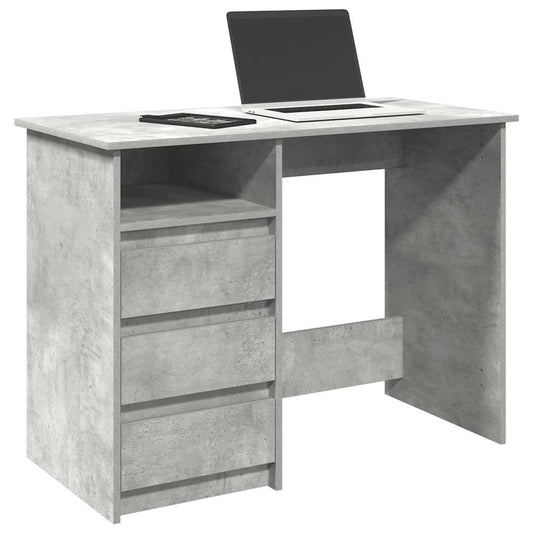 Bureau 102x50x75 cm bewerkt hout betongrijs is nu te koop bij PeponiXL, paradijselijk wonen!