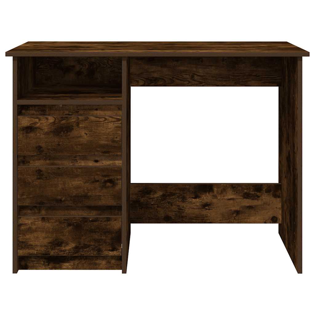 Bureau 102x50x75 cm bewerkt hout gerookt eikenkleurig is nu te koop bij PeponiXL, paradijselijk wonen!