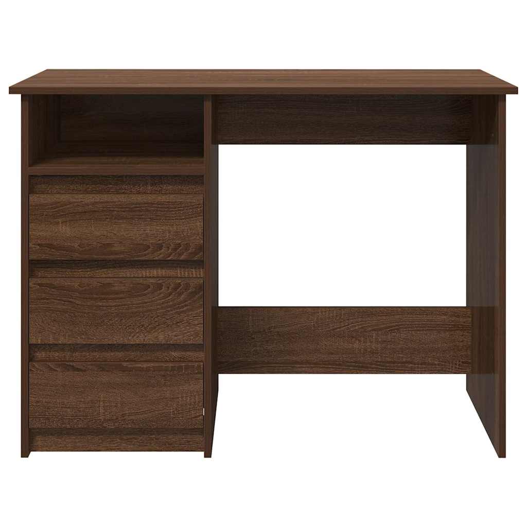 Bureau 102x50x75 cm bewerkt hout bruin eikenkleurig is nu te koop bij PeponiXL, paradijselijk wonen!