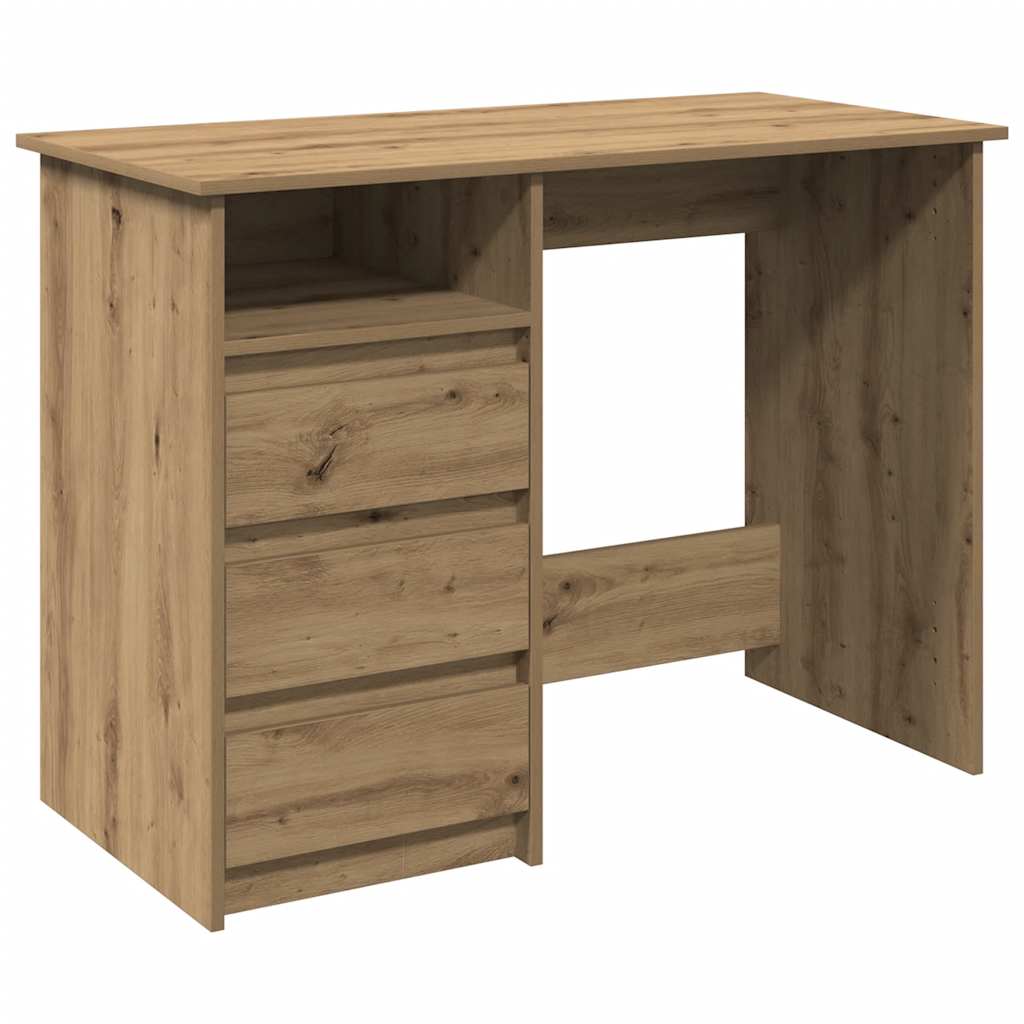 Bureau 102x50x75 cm bewerkt hout artisanaal eikenkleurig is nu te koop bij PeponiXL, paradijselijk wonen!