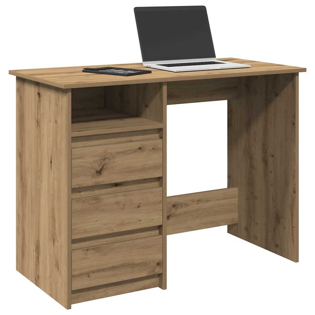 Bureau 102x50x75 cm bewerkt hout artisanaal eikenkleurig is nu te koop bij PeponiXL, paradijselijk wonen!