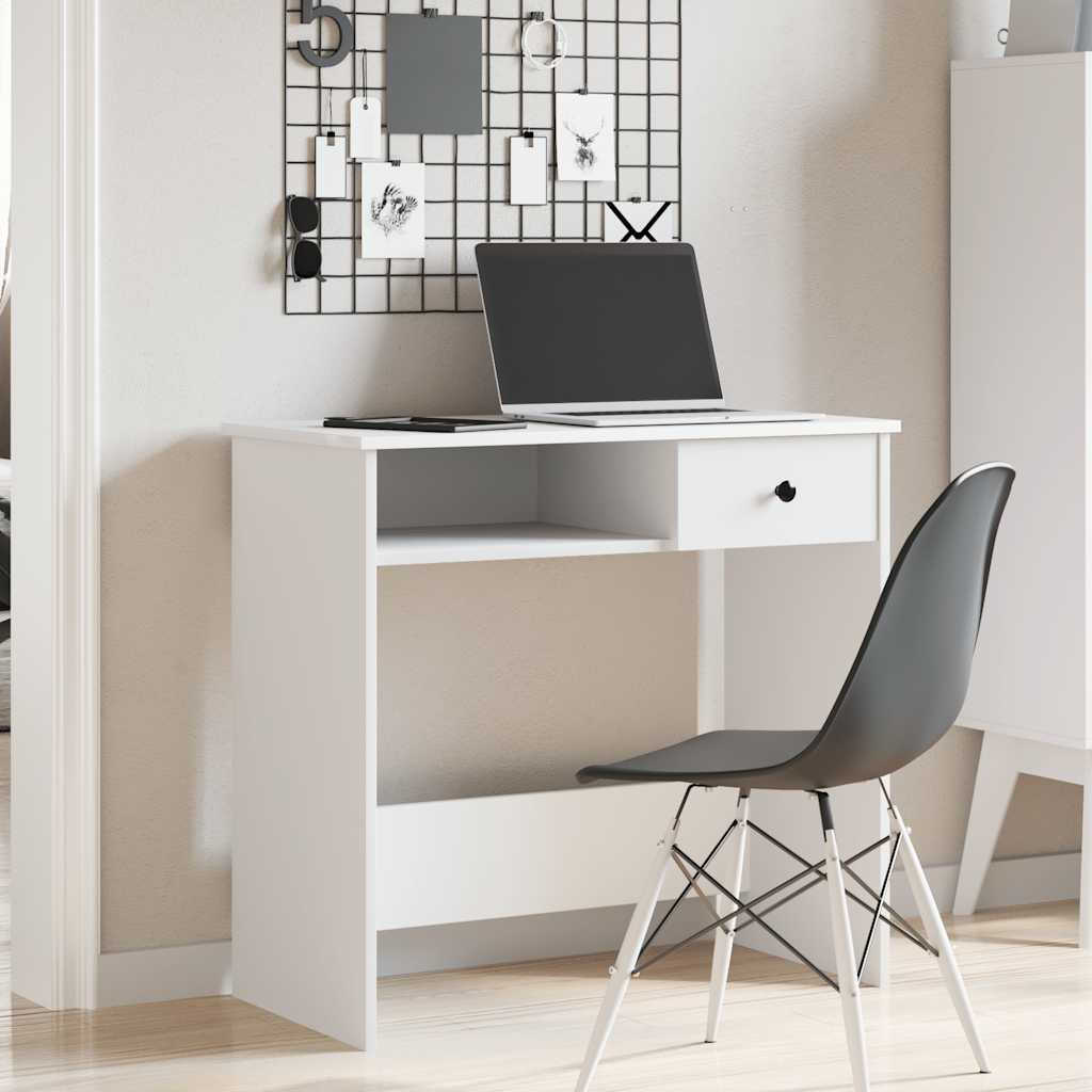 Bureau 80x40x75 cm bewerkt hout wit is nu te koop bij PeponiXL, paradijselijk wonen!