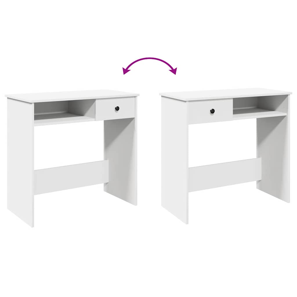 Bureau 80x40x75 cm bewerkt hout wit is nu te koop bij PeponiXL, paradijselijk wonen!
