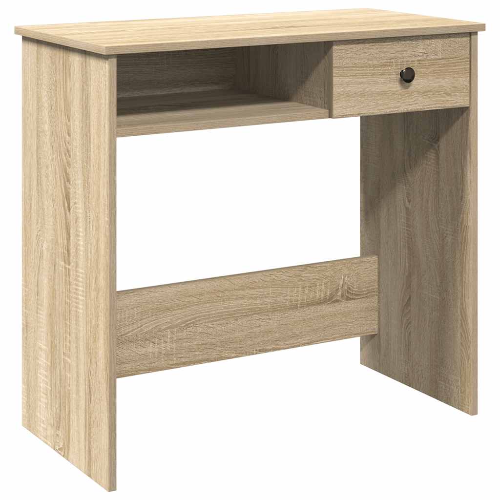 Bureau 80x40x75 cm bewerkt hout sonoma eikenkleurig is nu te koop bij PeponiXL, paradijselijk wonen!