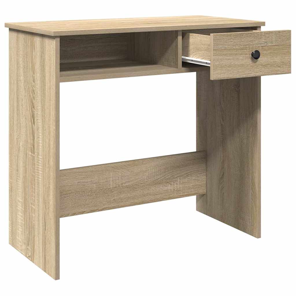 Bureau 80x40x75 cm bewerkt hout sonoma eikenkleurig is nu te koop bij PeponiXL, paradijselijk wonen!