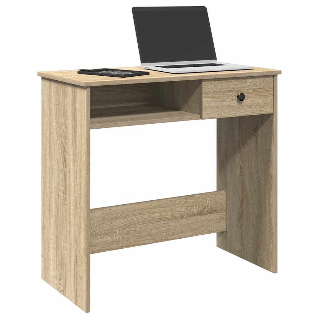 Bureau 80x40x75 cm bewerkt hout sonoma eikenkleurig is nu te koop bij PeponiXL, paradijselijk wonen!