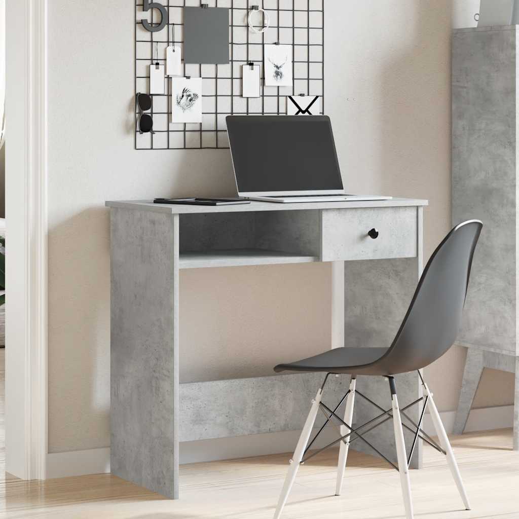 Bureau 80x40x75 cm bewerkt hout betongrijs is nu te koop bij PeponiXL, paradijselijk wonen!