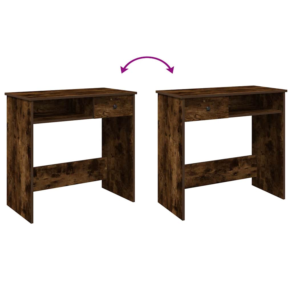 Bureau 80x40x75 cm bewerkt hout gerookt eikenkleurig is nu te koop bij PeponiXL, paradijselijk wonen!