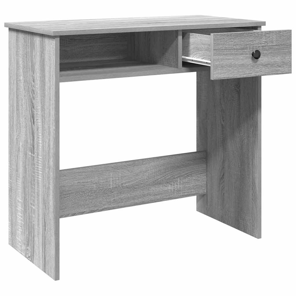 Bureau 80x40x75 cm bewerkt hout grijs sonoma eikenkleurig is nu te koop bij PeponiXL, paradijselijk wonen!