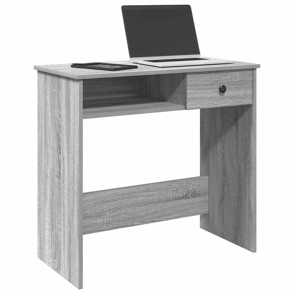 Bureau 80x40x75 cm bewerkt hout grijs sonoma eikenkleurig is nu te koop bij PeponiXL, paradijselijk wonen!