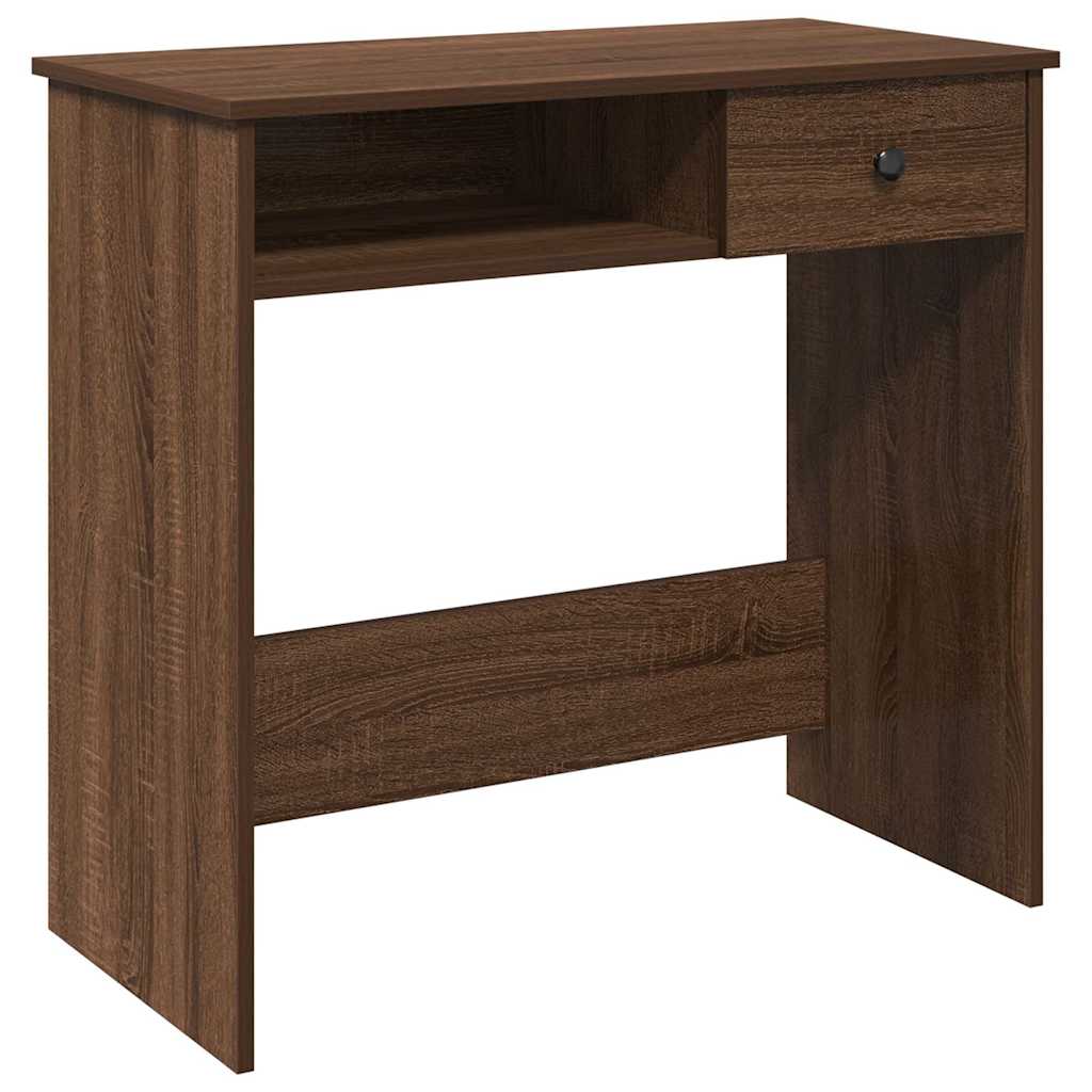 Bureau 80x40x75 cm bewerkt hout bruin eikenkleur is nu te koop bij PeponiXL, paradijselijk wonen!