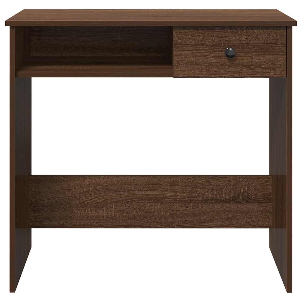 Bureau 80x40x75 cm bewerkt hout bruin eikenkleur is nu te koop bij PeponiXL, paradijselijk wonen!