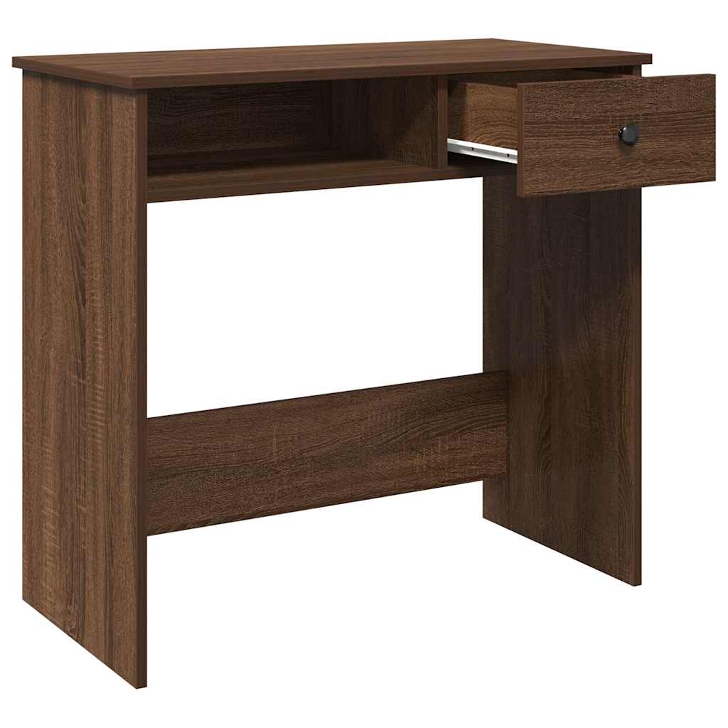 Bureau 80x40x75 cm bewerkt hout bruin eikenkleur is nu te koop bij PeponiXL, paradijselijk wonen!