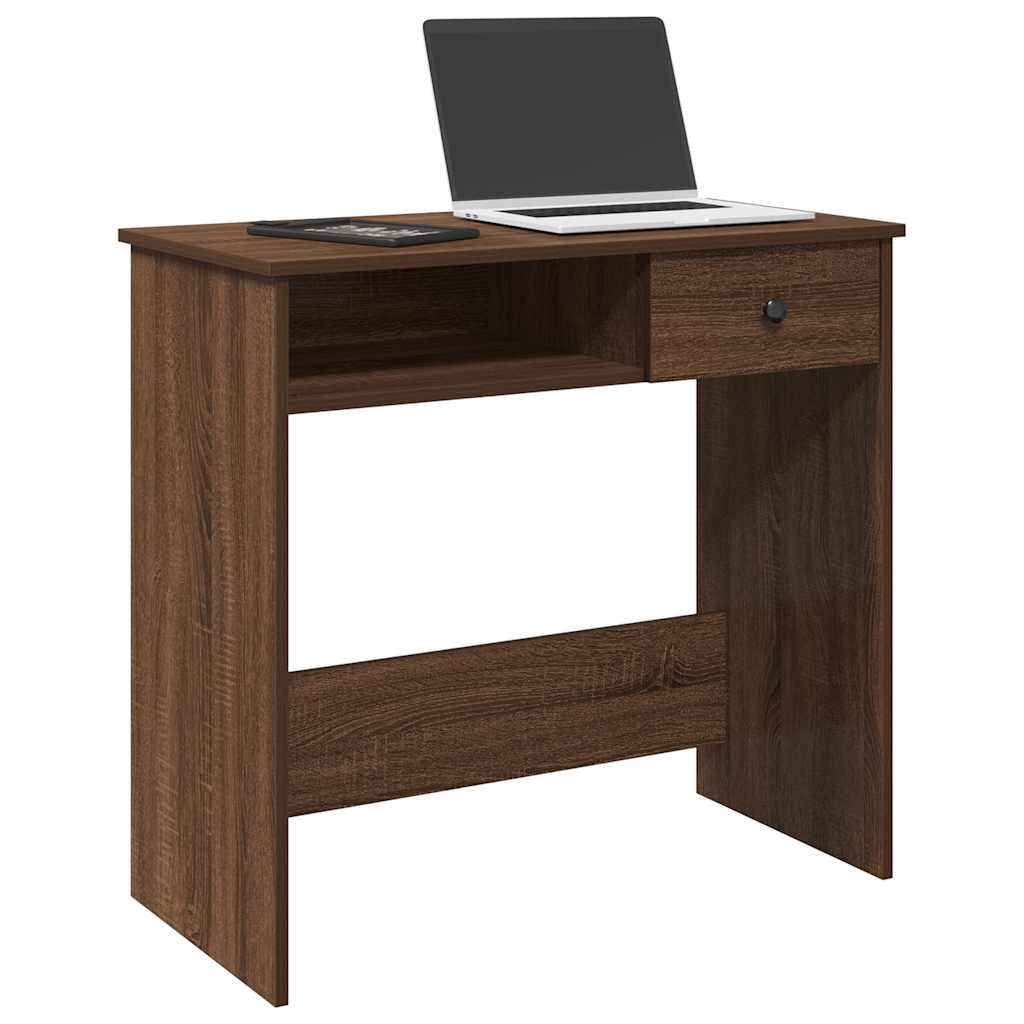 Bureau 80x40x75 cm bewerkt hout bruin eikenkleur is nu te koop bij PeponiXL, paradijselijk wonen!