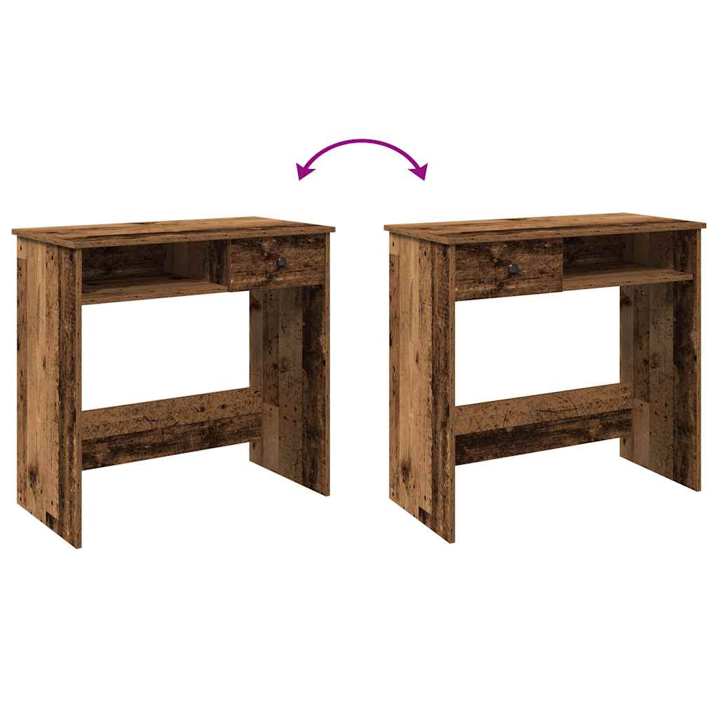 Bureau 80x40x75 cm bewerkt hout oud houtkleurig is nu te koop bij PeponiXL, paradijselijk wonen!