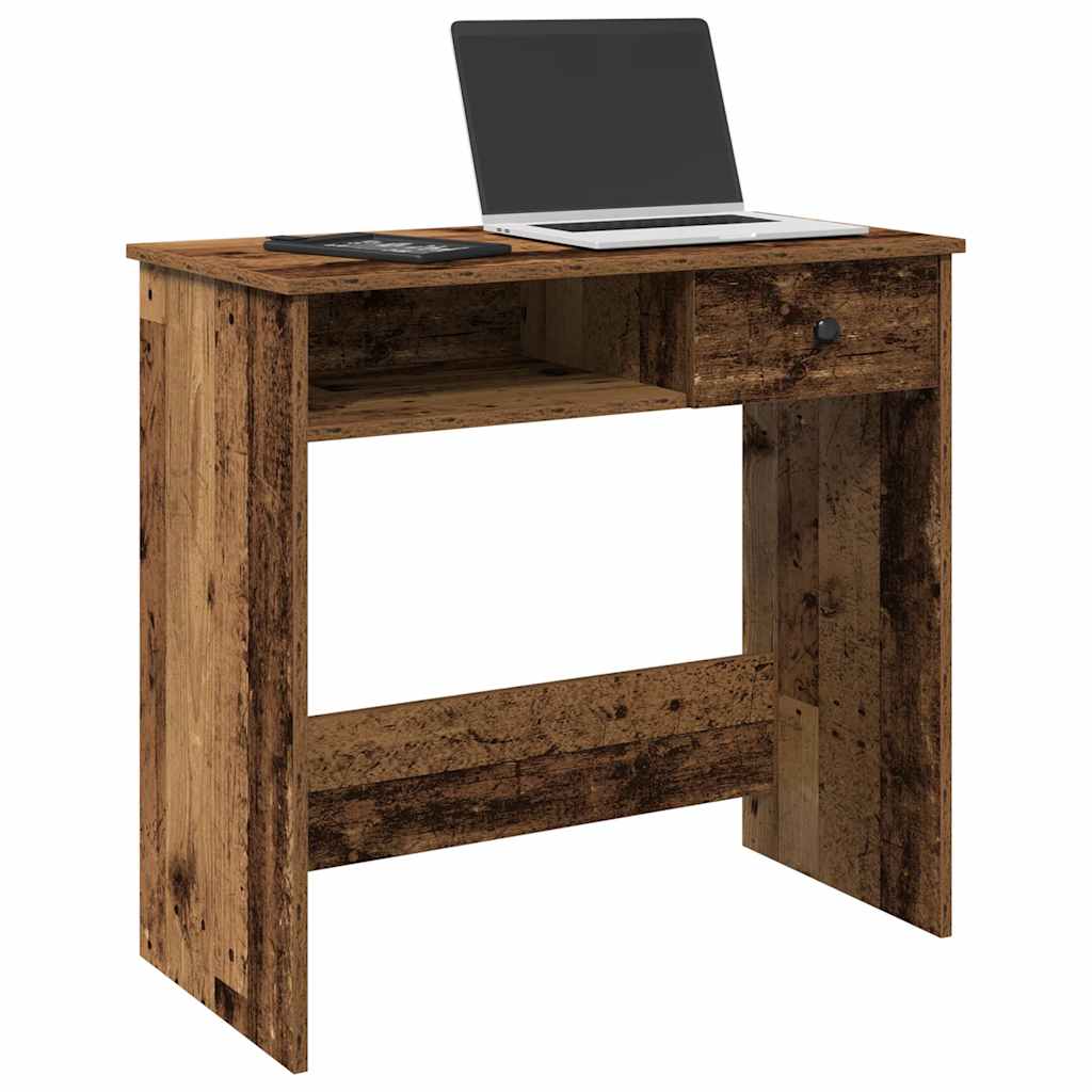 Bureau 80x40x75 cm bewerkt hout oud houtkleurig is nu te koop bij PeponiXL, paradijselijk wonen!