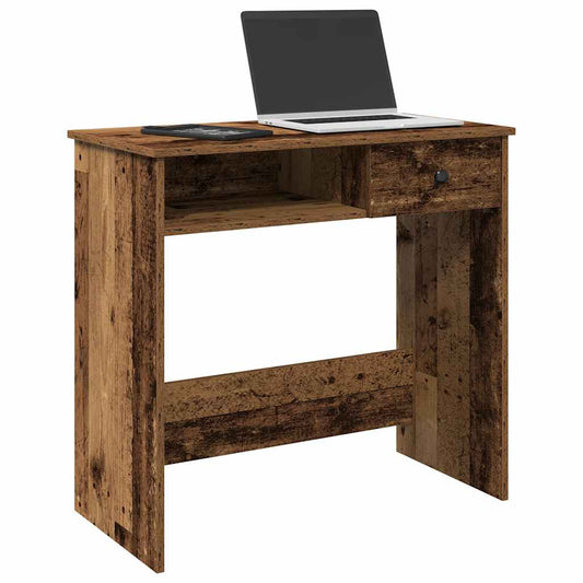 Bureau 80x40x75 cm bewerkt hout oud houtkleurig is nu te koop bij PeponiXL, paradijselijk wonen!