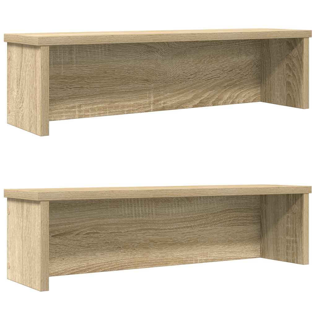 Keukenrekken stapelbaar 2 st 50x15x16 cm sonoma eikenkleurig is nu te koop bij PeponiXL, paradijselijk wonen!