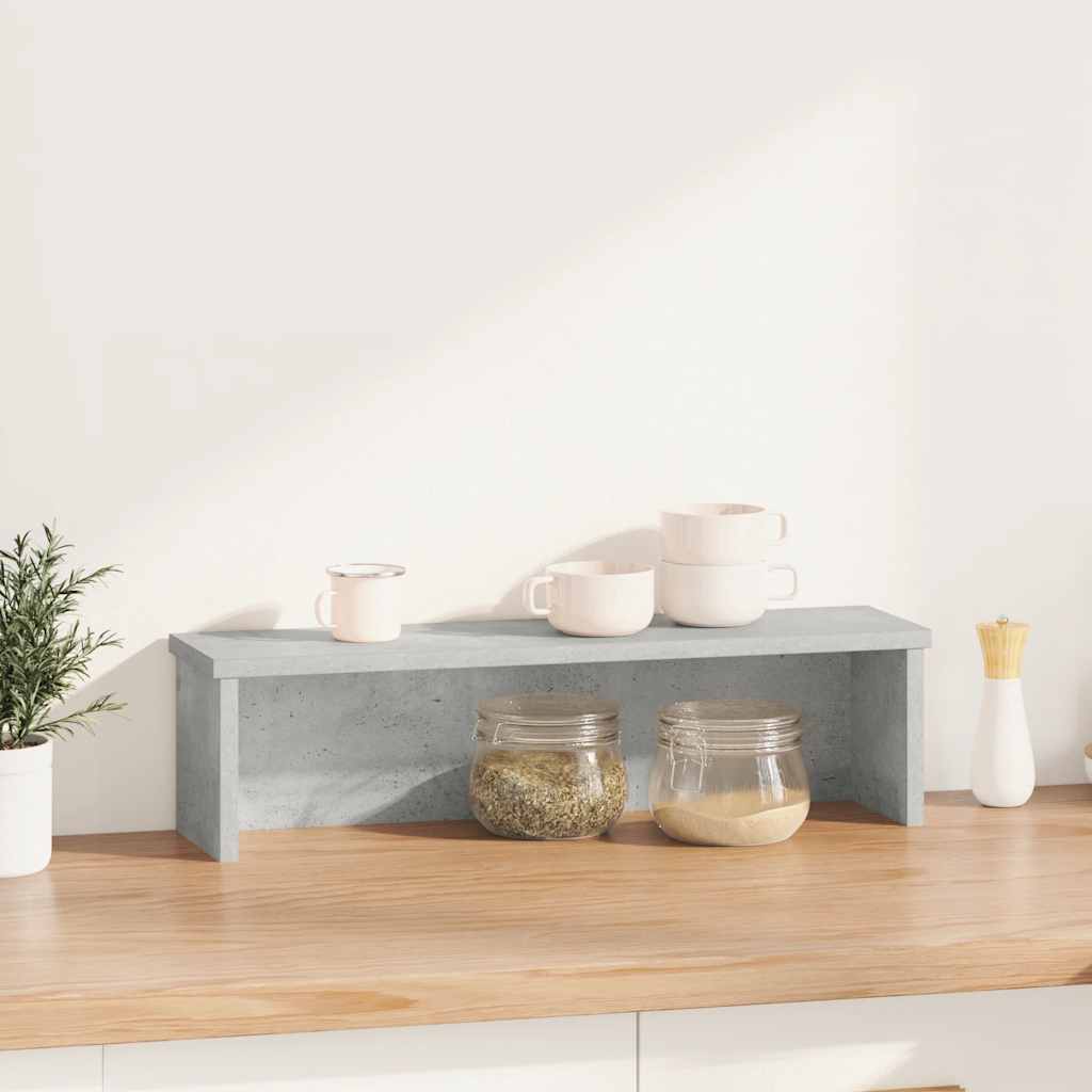 Keukenrek stapelbaar 50x15x16 cm bewerkt hout betongrijs is nu te koop bij PeponiXL, paradijselijk wonen!