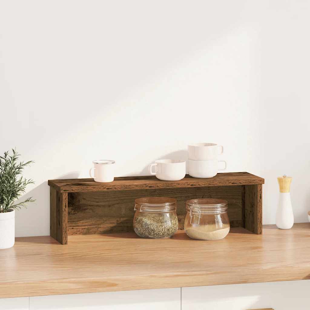 Keukenrek stapelbaar 50x15x16 cm bewerkt hout oud houtkleurig is nu te koop bij PeponiXL, paradijselijk wonen!