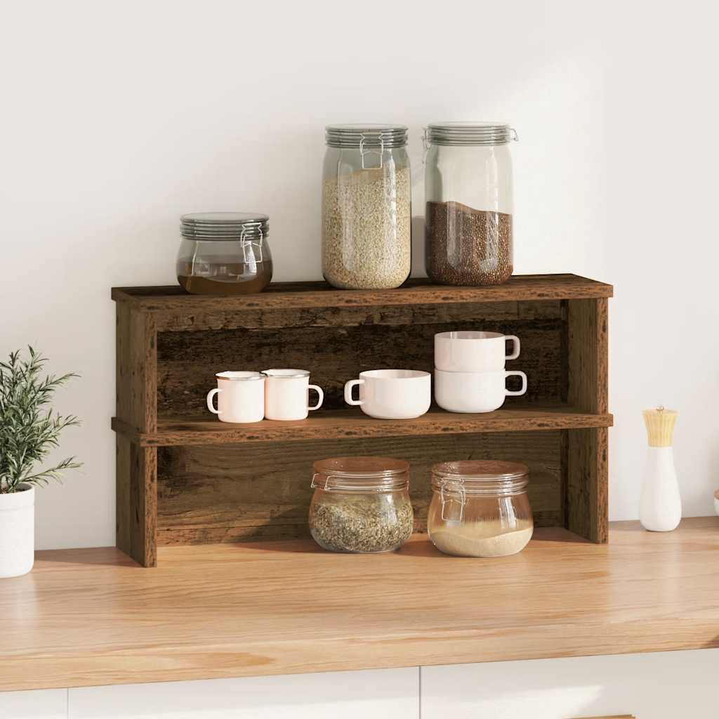 Keukenrekken stapelbaar 2 st 50x15x16 cm oud houtkleurig is nu te koop bij PeponiXL, paradijselijk wonen!