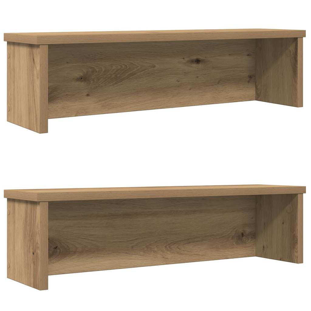 Keukenrekken stapelbaar 2 st 50x15x16 cm artisanaal eikenkleur is nu te koop bij PeponiXL, paradijselijk wonen!