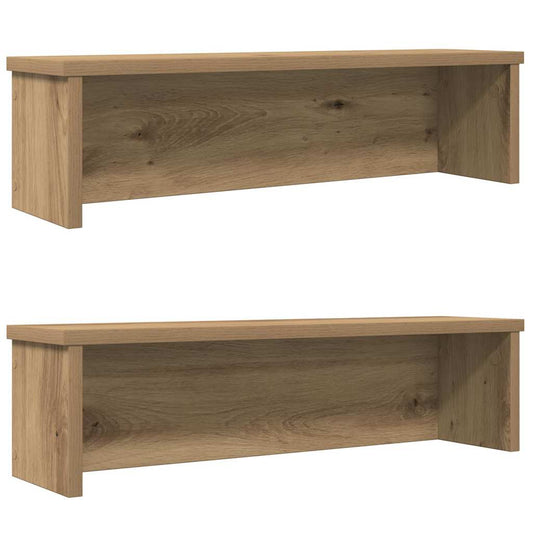 Keukenrekken stapelbaar 2 st 50x15x16 cm artisanaal eikenkleur is nu te koop bij PeponiXL, paradijselijk wonen!