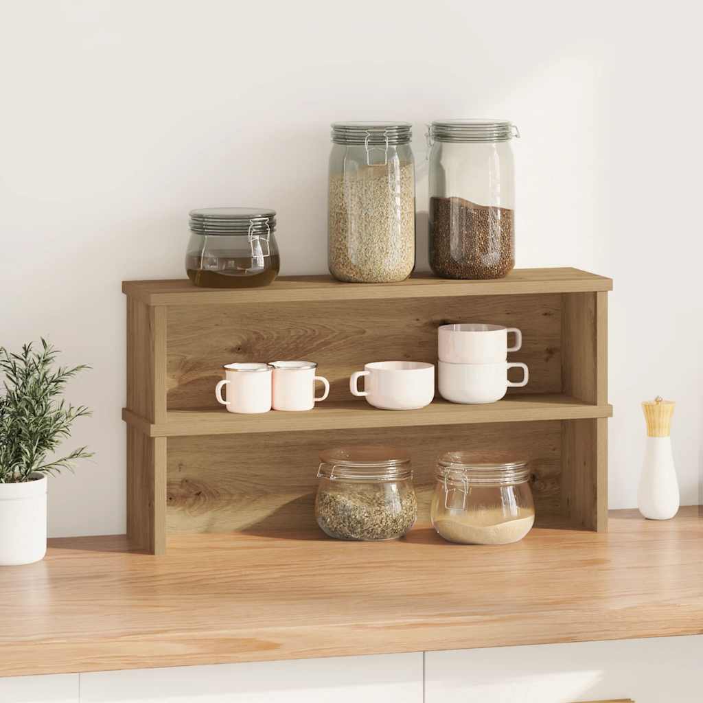 Keukenrekken stapelbaar 2 st 50x15x16 cm artisanaal eikenkleur is nu te koop bij PeponiXL, paradijselijk wonen!