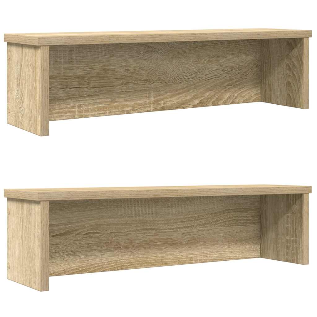 Keukenrekken stapelbaar 2 st 60x15x16 cm sonoma eikenkleurig is nu te koop bij PeponiXL, paradijselijk wonen!