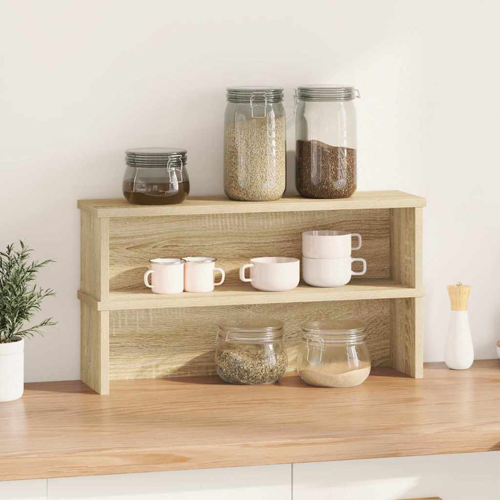 Keukenrekken stapelbaar 2 st 60x15x16 cm sonoma eikenkleurig is nu te koop bij PeponiXL, paradijselijk wonen!