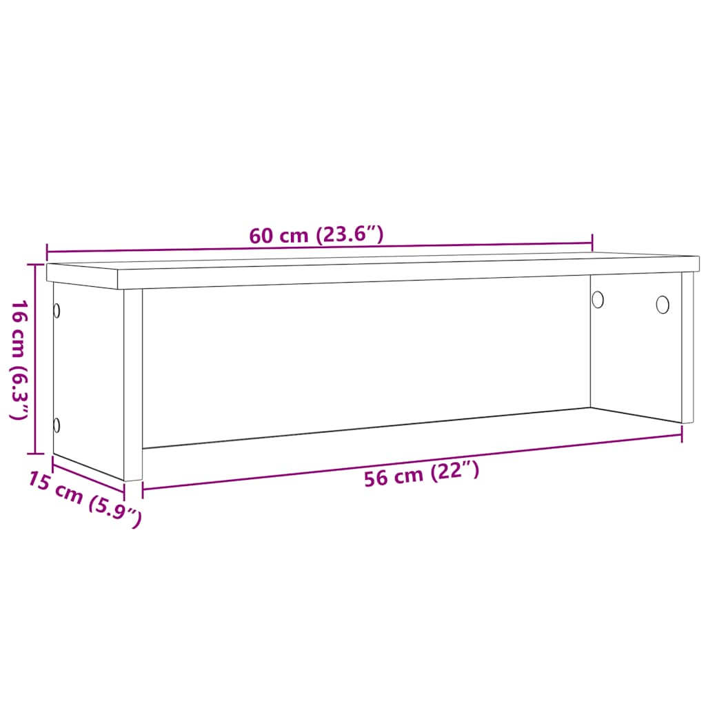 Keukenrekken stapelbaar 2 st 60x15x16 cm sonoma eikenkleurig is nu te koop bij PeponiXL, paradijselijk wonen!