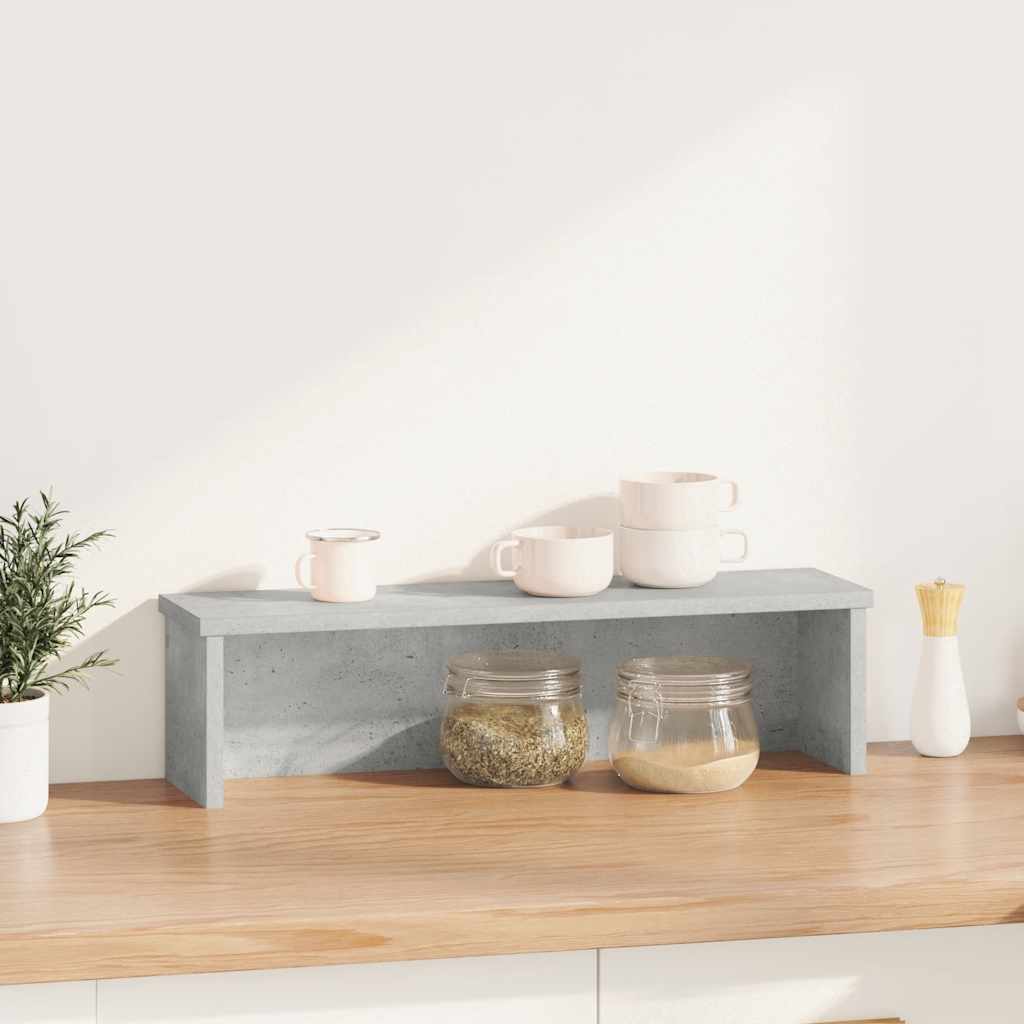Keukenrek stapelbaar 60x15x16 cm bewerkt hout betongrijs is nu te koop bij PeponiXL, paradijselijk wonen!