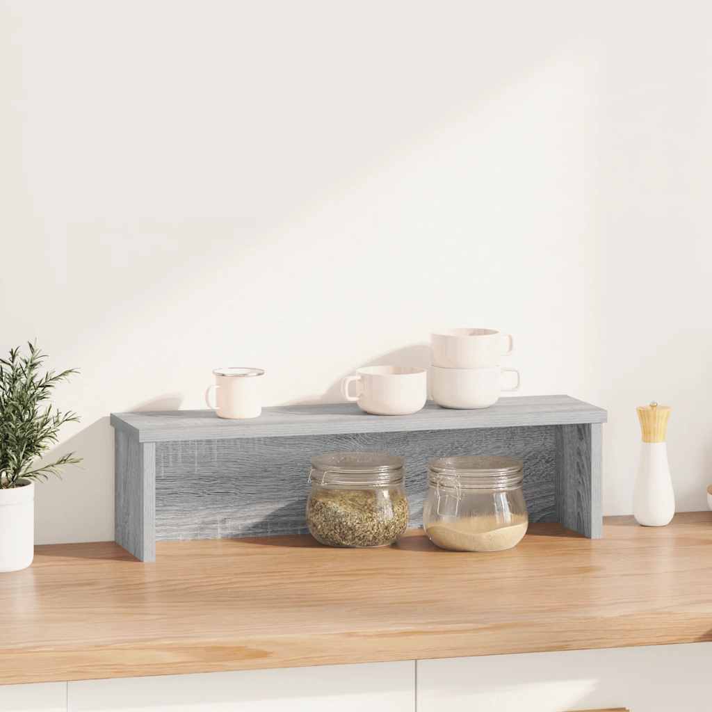 Keukenrek stapelbaar 60x15x16cm bewerkt hout grijs sonoma eiken is nu te koop bij PeponiXL, paradijselijk wonen!