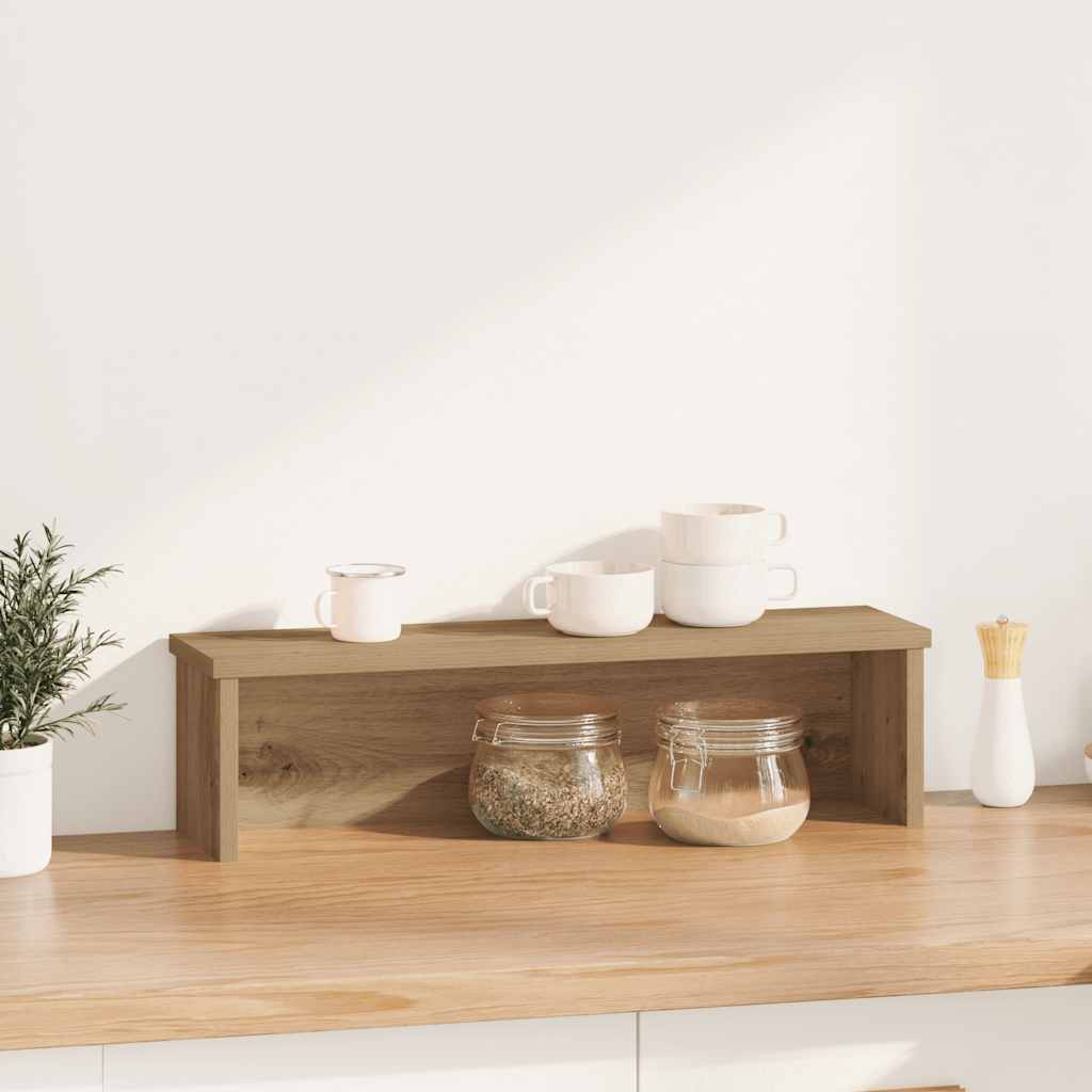 Keukenrek stapelbaar 60x15x16 cm bewerkt hout artisanaal eiken is nu te koop bij PeponiXL, paradijselijk wonen!