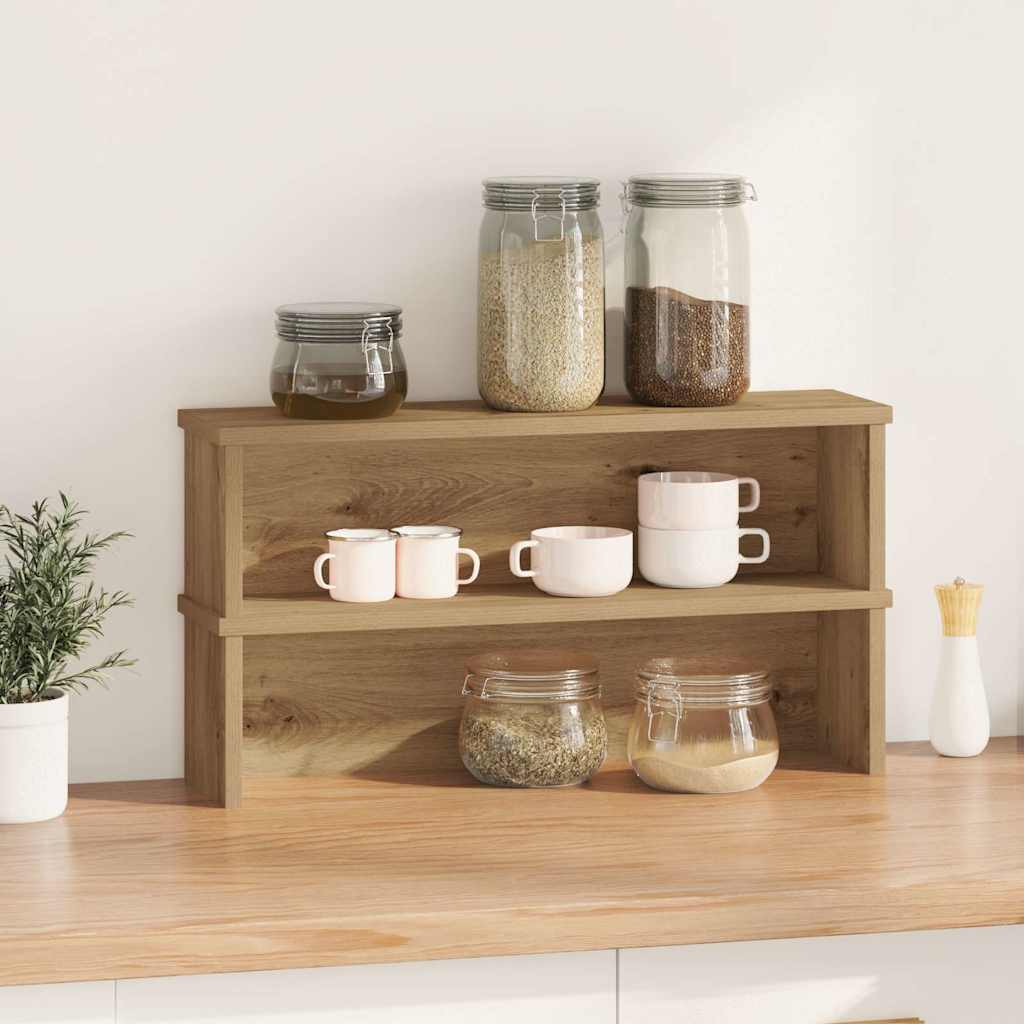 Keukenrekken stapelbaar 2 st 60x15x16 cm artisanaal eikenkleur is nu te koop bij PeponiXL, paradijselijk wonen!