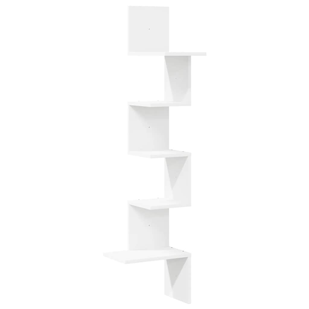 Hoekwandschap 32x32x127,5 cm bewerkt hout wit is nu te koop bij PeponiXL, paradijselijk wonen!