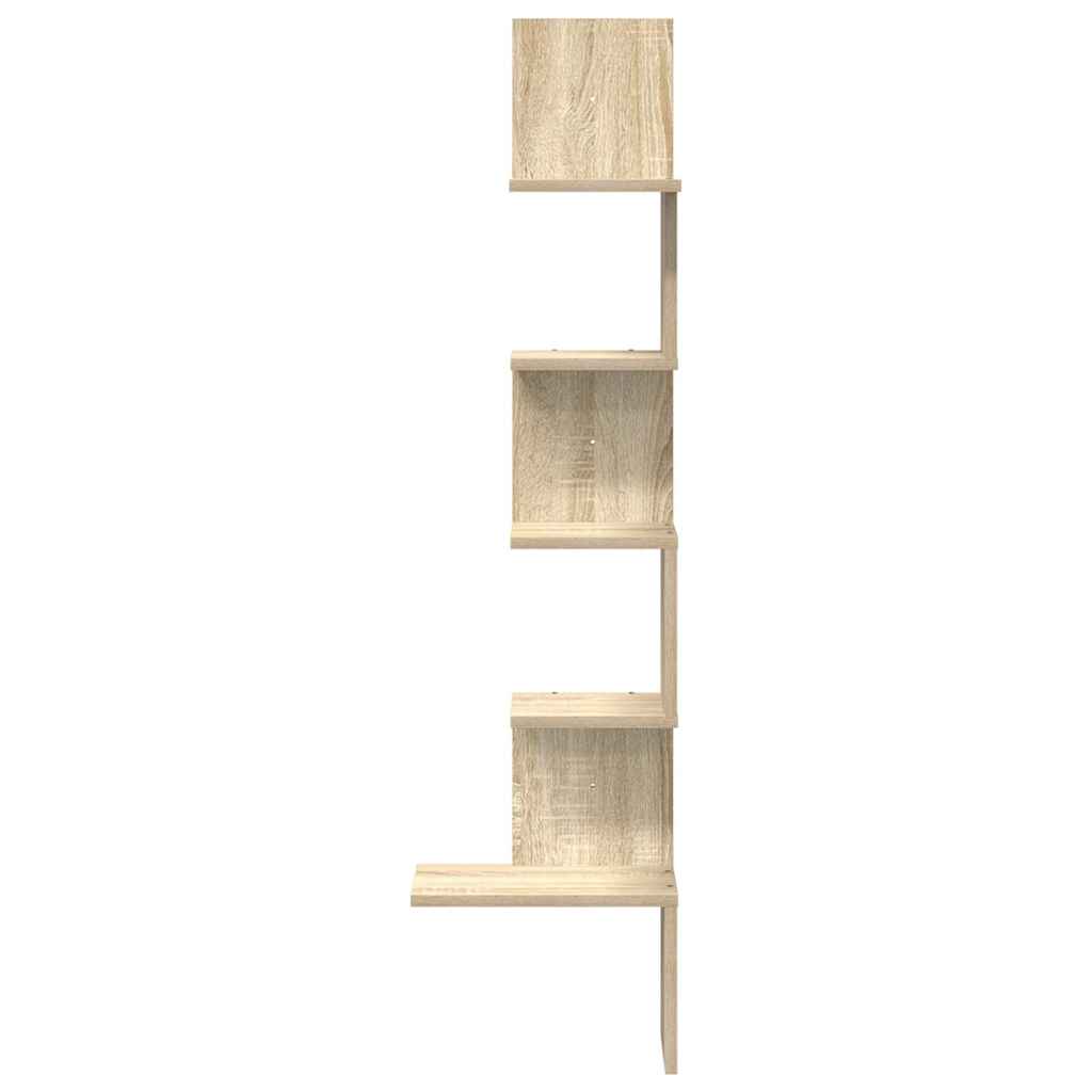 Hoekwandschap 32x32x127,5 cm bewerkt hout sonoma eikenkleurig is nu te koop bij PeponiXL, paradijselijk wonen!