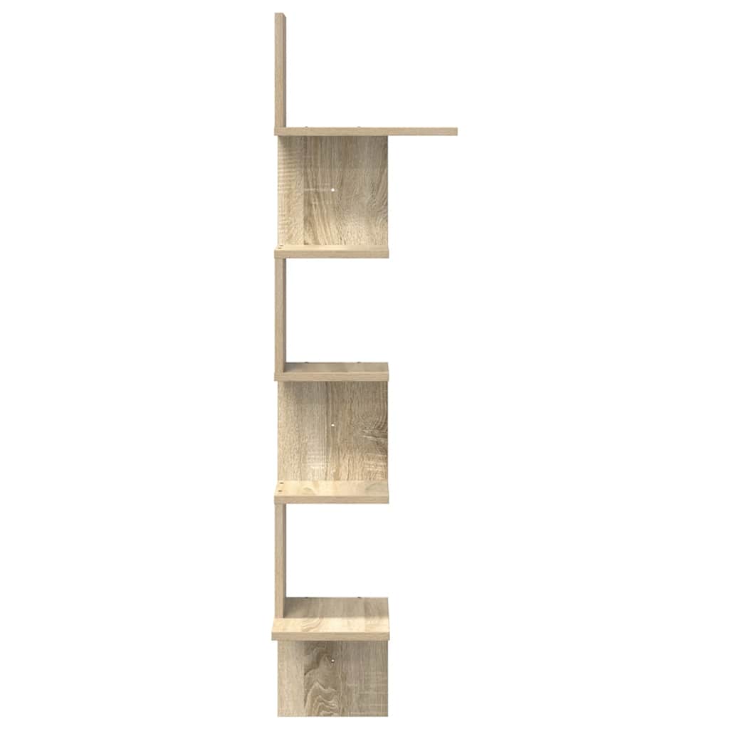 Hoekwandschap 32x32x127,5 cm bewerkt hout sonoma eikenkleurig is nu te koop bij PeponiXL, paradijselijk wonen!