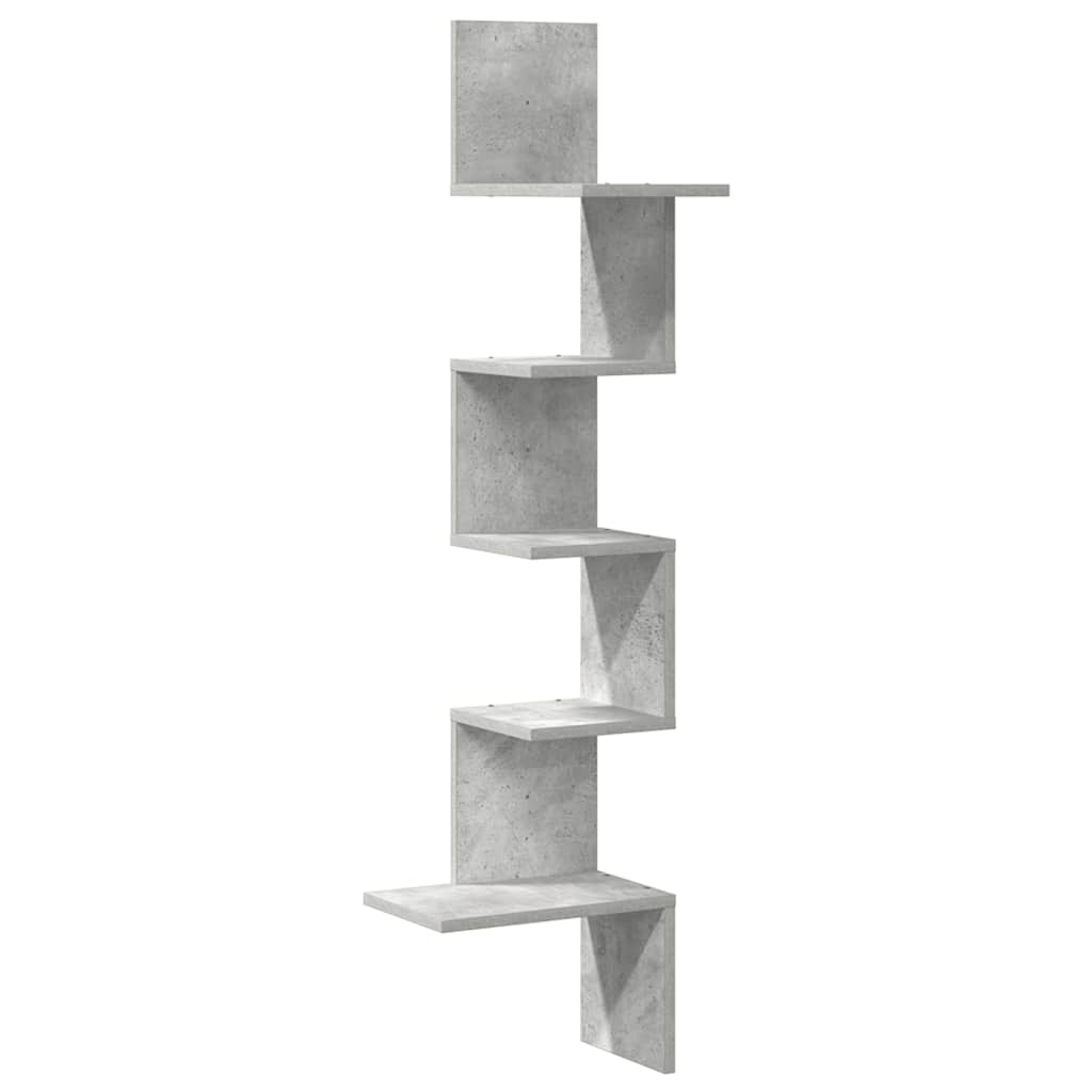 Hoekwandschap 32x32x127,5 cm bewerkt hout betongrijs is nu te koop bij PeponiXL, paradijselijk wonen!