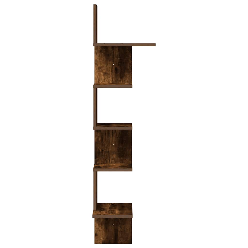 Hoekwandschap 32x32x127,5 cm bewerkt hout gerookt eikenkleurig is nu te koop bij PeponiXL, paradijselijk wonen!