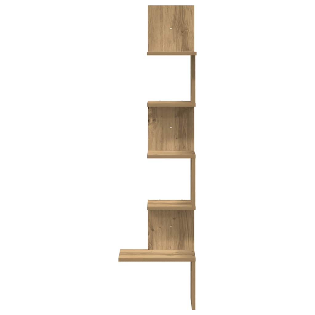 Hoekwandschap 32x32x127,5 cm bewerkt hout artisanaal eiken is nu te koop bij PeponiXL, paradijselijk wonen!
