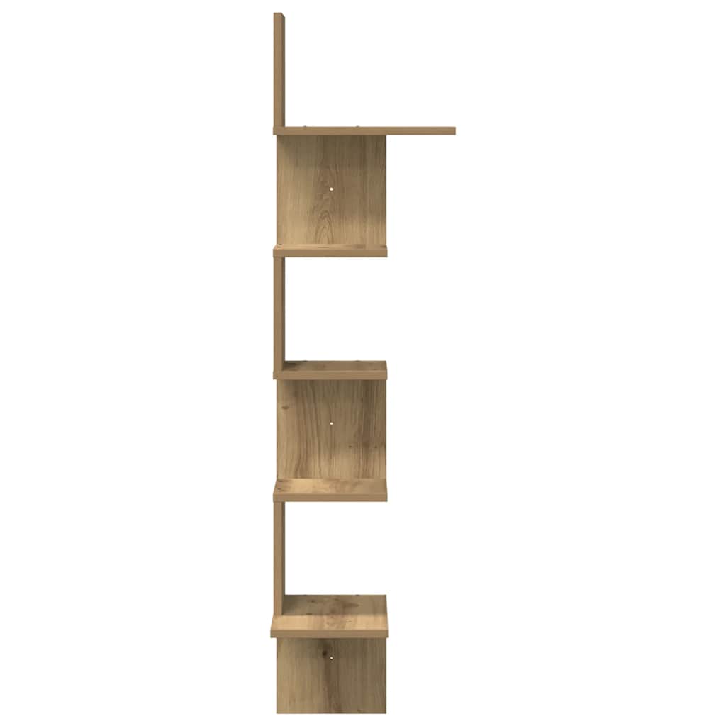 Hoekwandschap 32x32x127,5 cm bewerkt hout artisanaal eiken is nu te koop bij PeponiXL, paradijselijk wonen!
